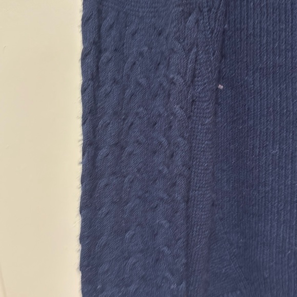 Banana Republic Blue Cable Sweater with Higher Neck Cable Knit Design 30% Wool - Picture 3 of 7